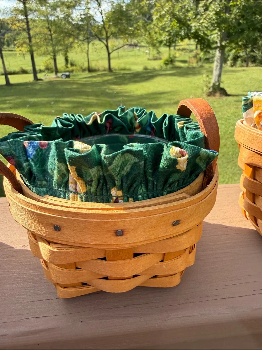Vtg Longaberger Basket Lot of Four Hanging Wall & Hostess Herb Booking Baskets